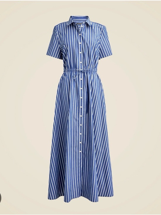 J. Crew Dresses & Skirts - J. Crew Blue and White Striped Maxi Shirt Dress